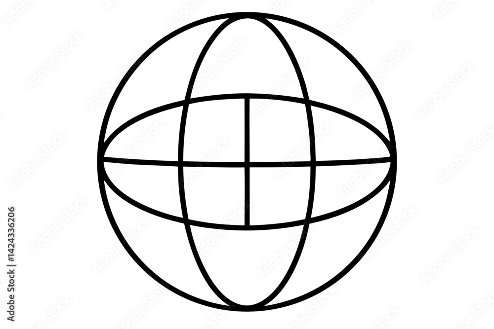 Globe Icon - Simple Line Art Vector
Globe Icon - Simple Line Art Vector