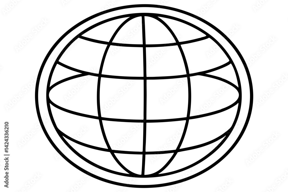 Globe Icon - Simple Line Art Vector
Globe Icon - Simple Line Art Vector