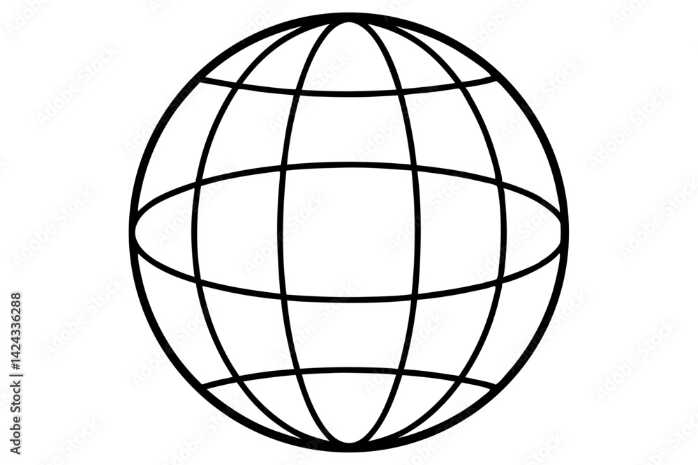 Globe Icon - Simple Line Art Vector
Globe Icon - Simple Line Art Vector