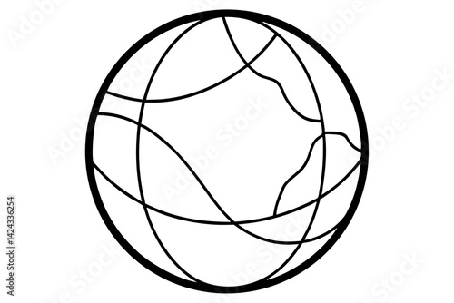 Globe Icon - Simple Line Art Vector

