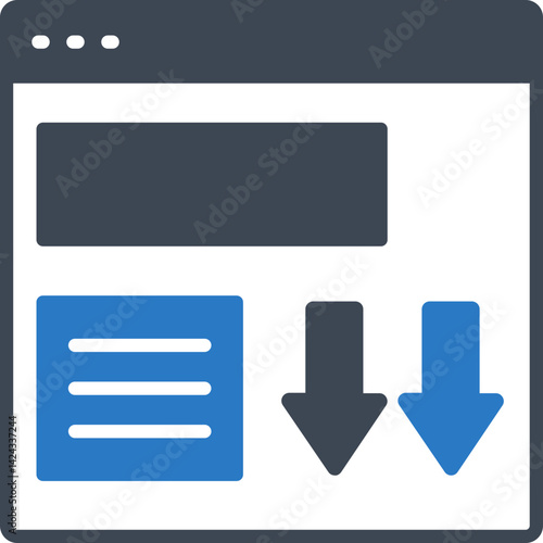 Landing page vector icon in 2 color style 