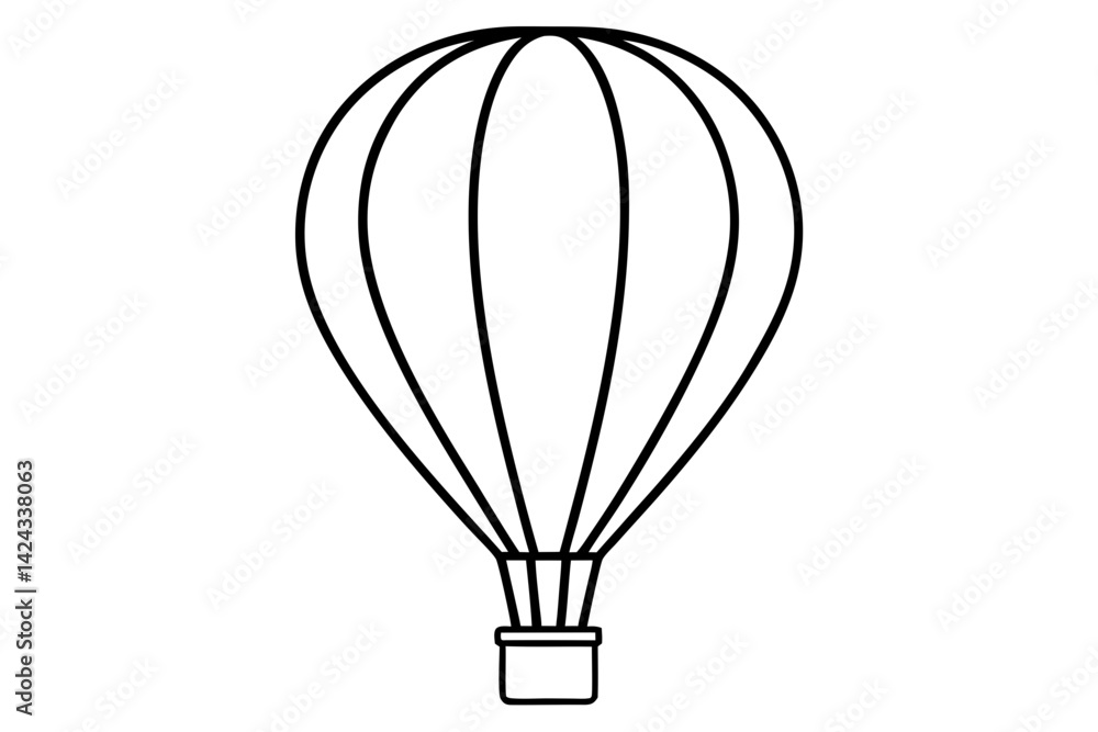 Hot Air Balloon Icon - Simple Line Art Vector
Hot Air Balloon Icon - Simple Line Art Vector