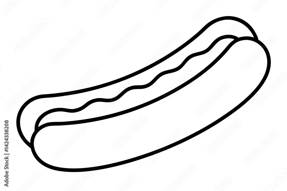Hot Dog Icon - Simple Line Art Vector
Hot Dog Icon - Simple Line Art Vector