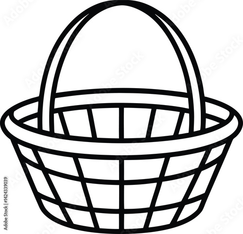Vector basket silhouette on white background