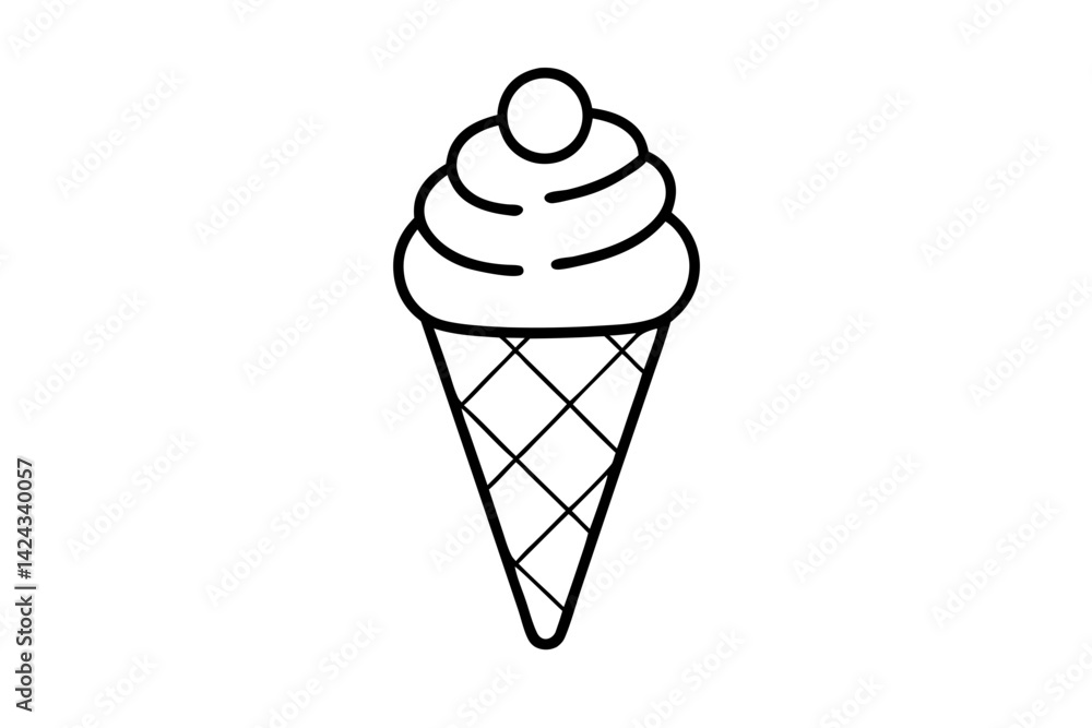 Ice Cream Cone Icon - Simple Line Art Vector
Ice Cream Cone Icon - Simple Line Art Vector