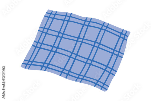 Picnic blanket blue cute cartoon icon doodle hand drawn. Picnic blanket drawing clipart symbol