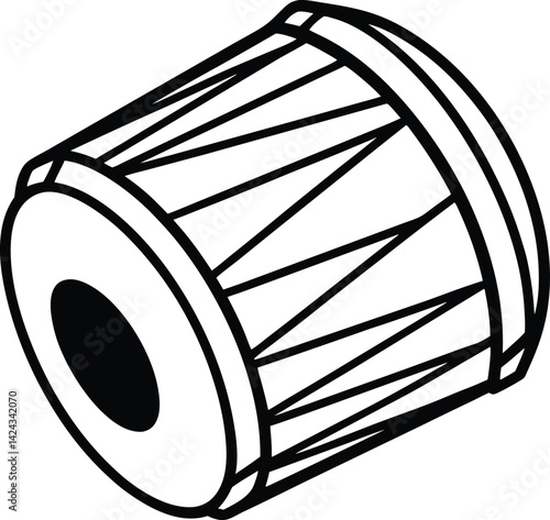 Islamic drum vector art on white background