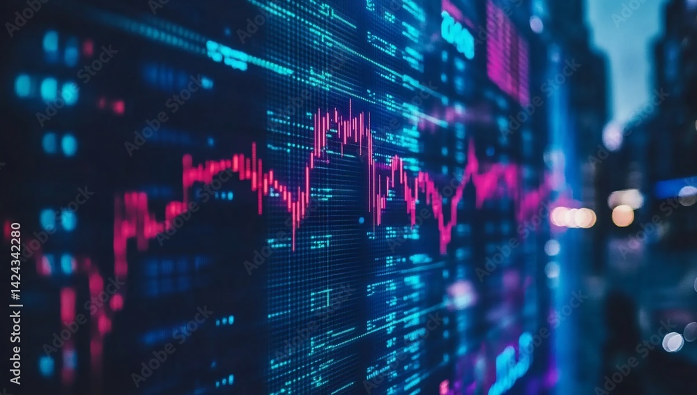Data display, stock market trends Data display, stock market trends