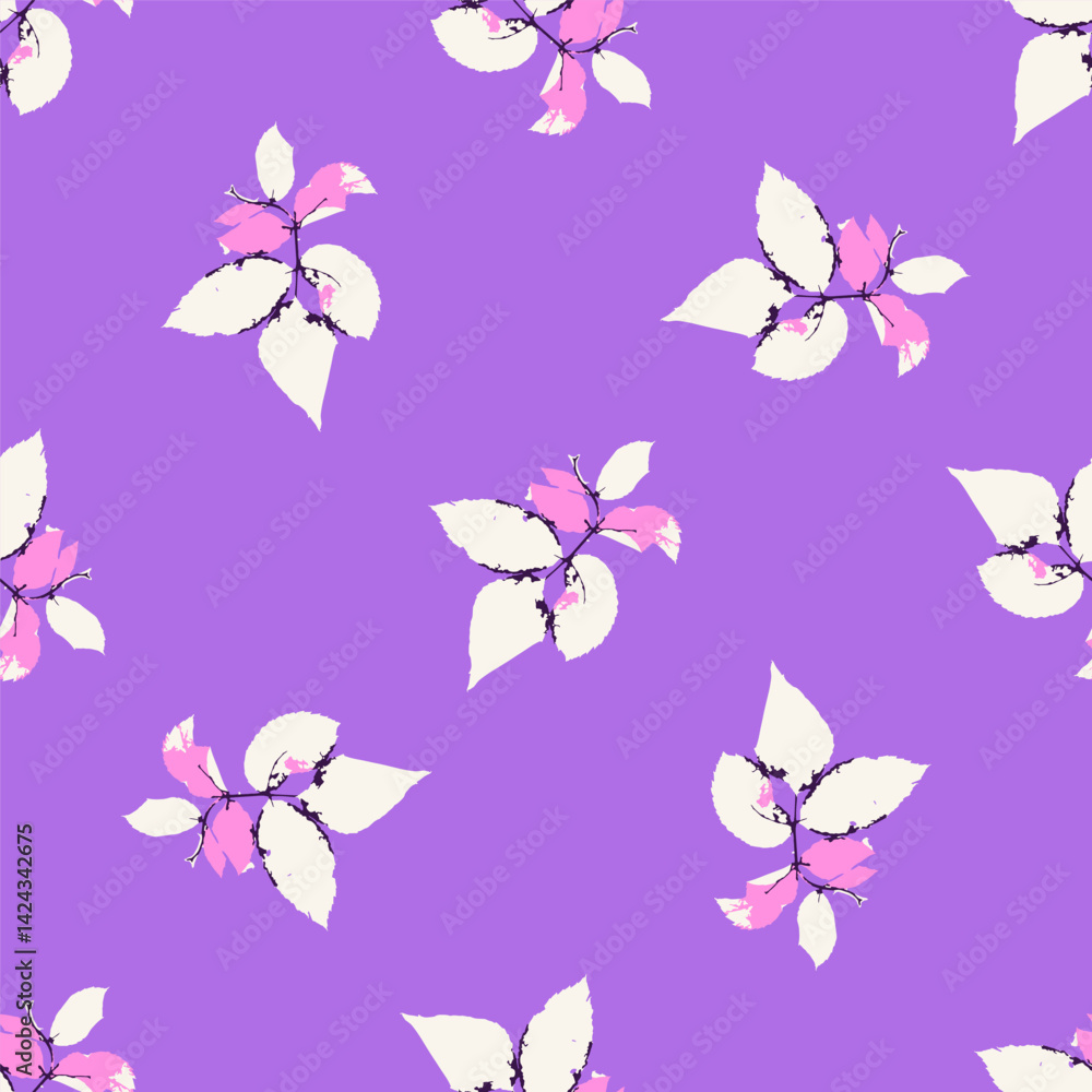 Seamless pattern with dry herbarium leaves in bold vivid colors. Cottagecore foliage wallpaper. Boho botanical texture. Ecological and natural design. Seamless pattern with dry herbarium leaves in bold vivid colors. Cottagecore foliage wallpaper. Boho botanical texture. Ecological and natural design.