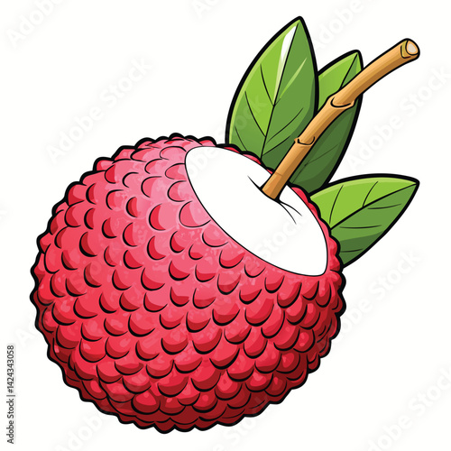 Lychee Fruit Illustration