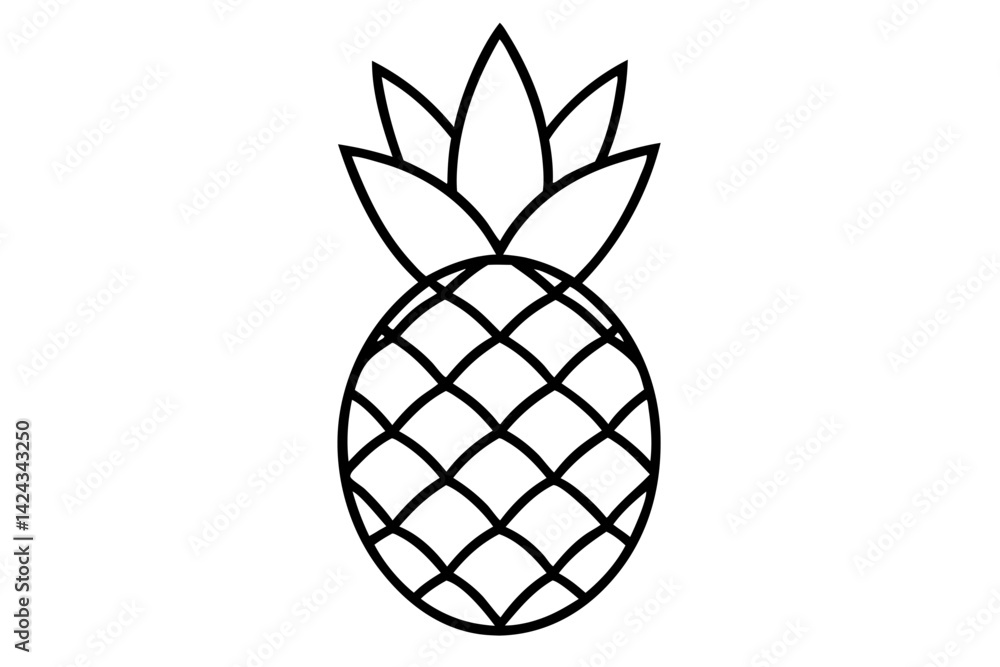 Minimalist Pineapple Icon - Simple Line Art Vector
Minimalist Pineapple Icon - Simple Line Art Vector