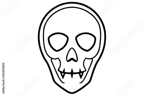 Skull Line Icon – Minimalist Skull Outline Vector

