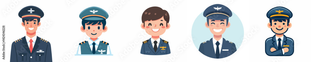 vector of a pilot smiling vector of a pilot smiling