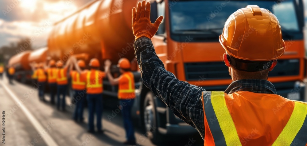 Traffic Management Event Industrial Site Photo Outdoor Close-up Teamwork in Action