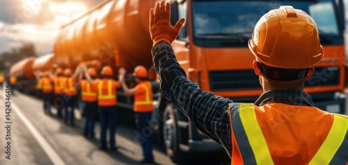 Traffic Management Event Industrial Site Photo Outdoor Close-up Teamwork in Action