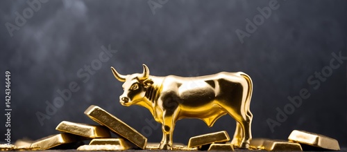 Obraz na płótnie Bull and gold. Stock market, business. Economic power. w salonie