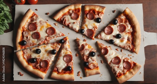 Delicious pizza fastfood meal on dark background