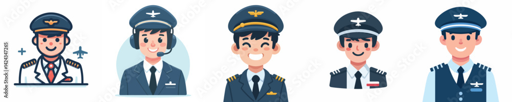 vector of a pilot smiling vector of a pilot smiling