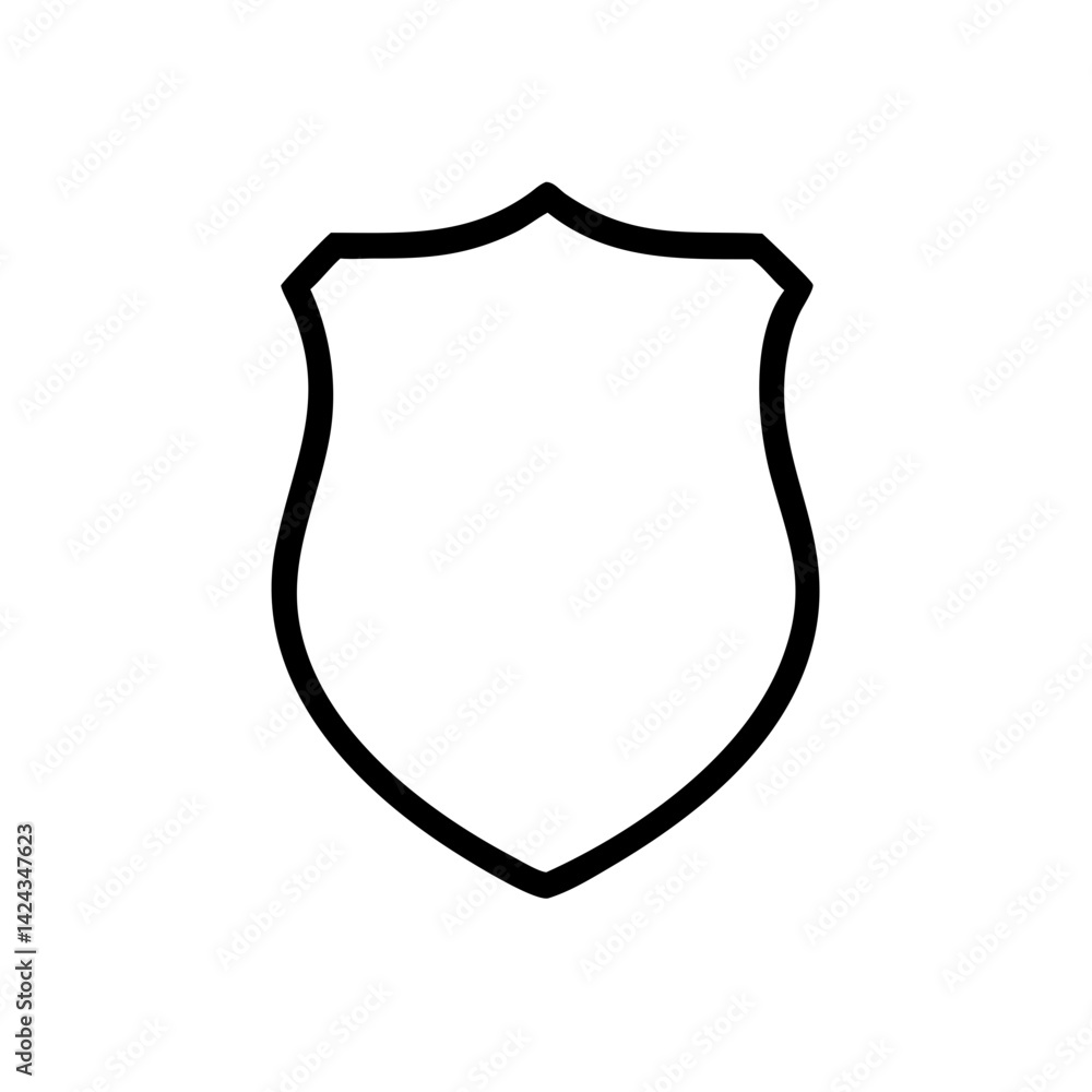 A bold, protective shield emblem symbolizing strength and security, presented in a simple black line art style on a white background. A bold, protective shield emblem symbolizing strength and security, presented in a simple black line art style on a white background.