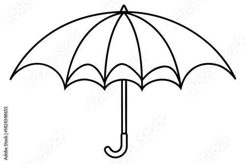 Umbrella Line Icon – Simple Outline Weather Symbol Vector

