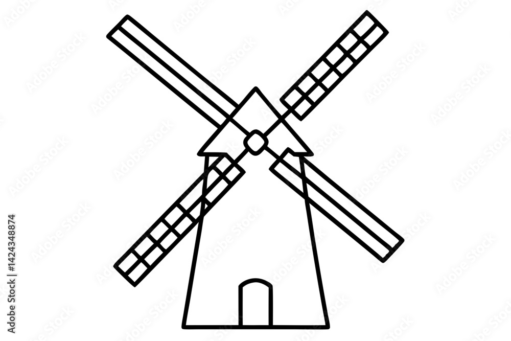 Windmill Icon – Simple Line Art Vector for Eco, Energy, and Farm Designs
Windmill Icon – Simple Line Art Vector for Eco, Energy, and Farm Designs