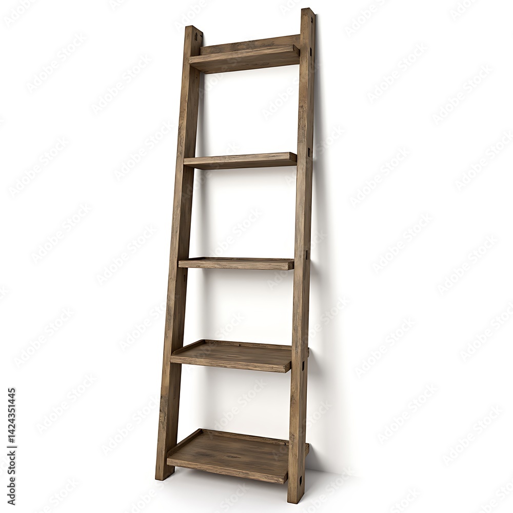Rustic Brown Wooden Ladder Shelf for Home or Office Decor Rustic Brown Wooden Ladder Shelf for Home or Office Decor