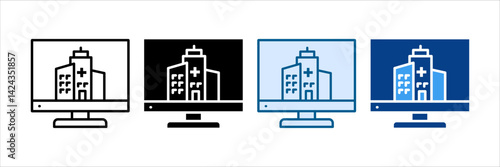 Hospital Icon Set Multiple Style Collection