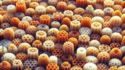 Obraz na płótnie Coral structures in vibrant orange hues against a marine background w salonie