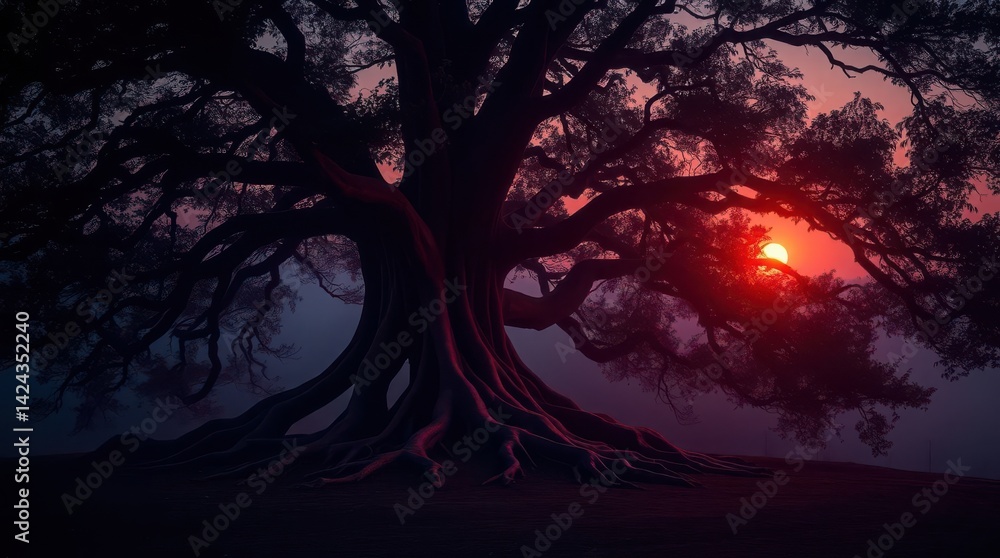 Obraz premium sunset in the woods