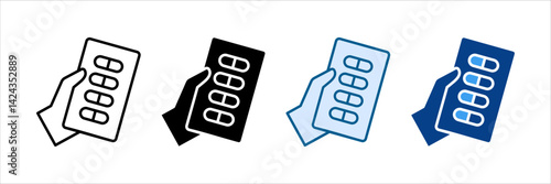 Pills Icon Set Multiple Style Collection