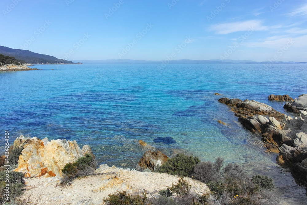 Sithonia coastline near Orange Beach, Chalkidiki, Greece Sithonia coastline near Orange Beach, Chalkidiki, Greece