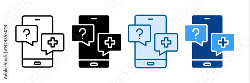 Consultation Icon Set Multiple Style Collection