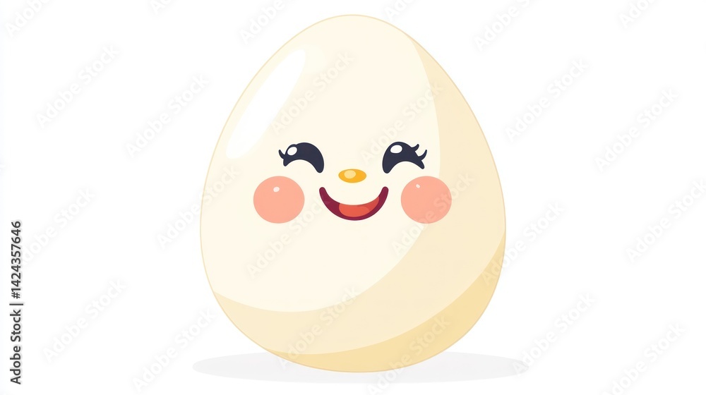Fototapeta premium Cute egg with a happy face