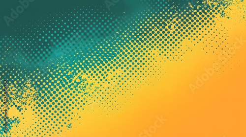 Wallpaper Mural Dynamic teal and gold halftone gradient design. Torontodigital.ca