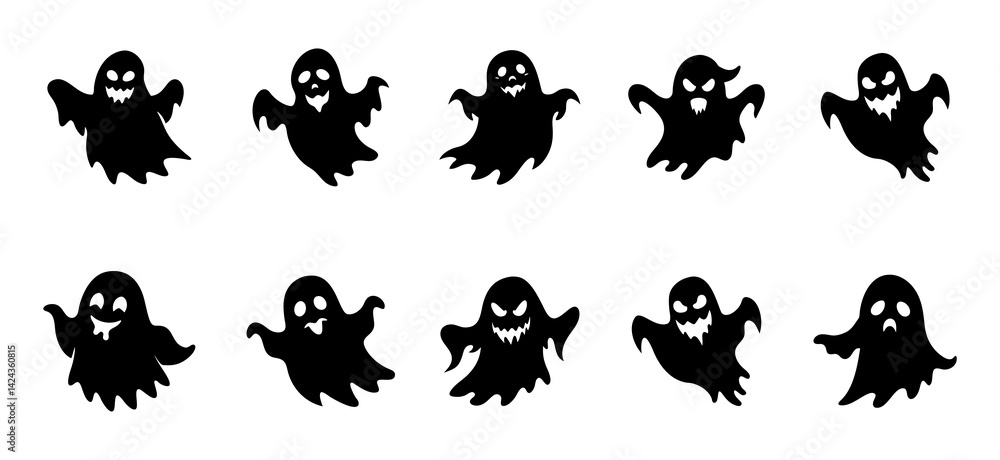 Fototapeta premium A collection of black ghost 