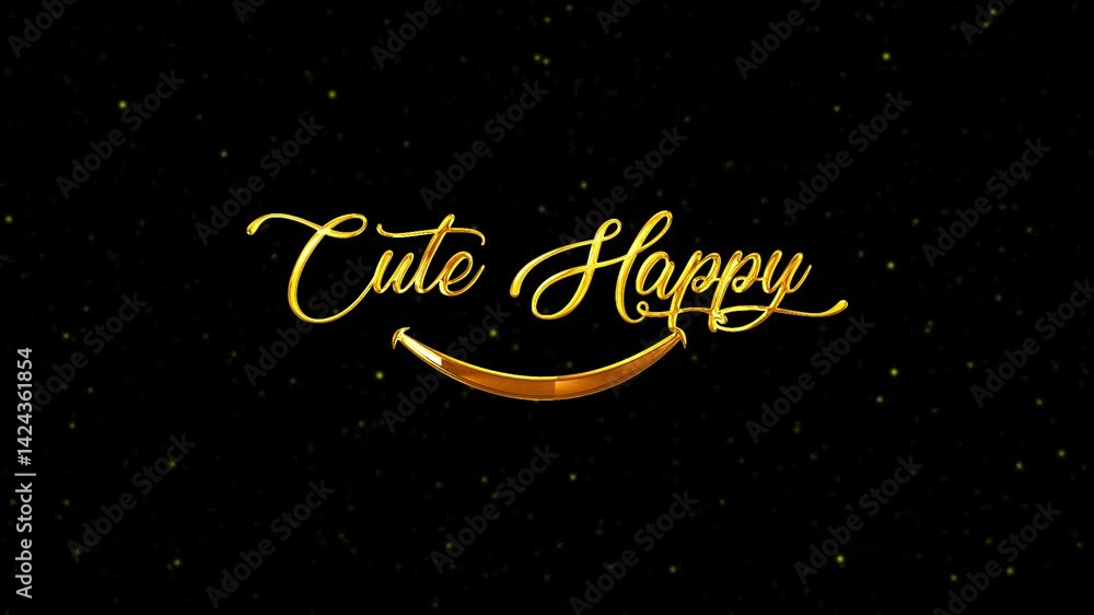 Cute Happy, Cute Happy Luxury Text Animation Cute Happy, Cute Happy Luxury Text Animation