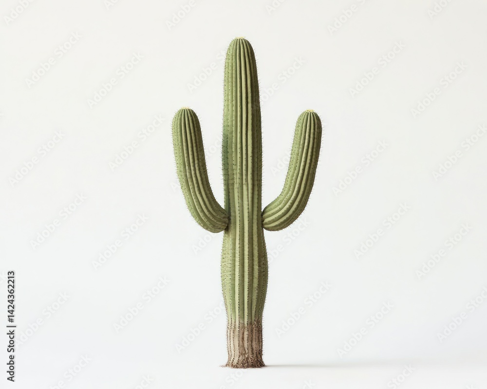 Solitary cactus against a plain backdrop Solitary cactus against a plain backdrop