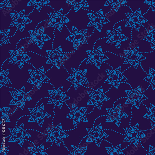 Vintage seamless floral pattern. Liberty style background of small mauve and lilac flowers. Small flowers scattered over a white background. Stock for printing on surfaces