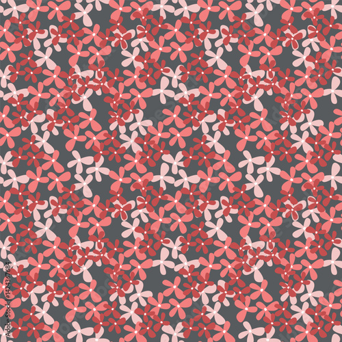 Vintage seamless floral pattern. Liberty style background of small mauve and lilac flowers. Small flowers scattered over a white background. Stock for printing on surfaces