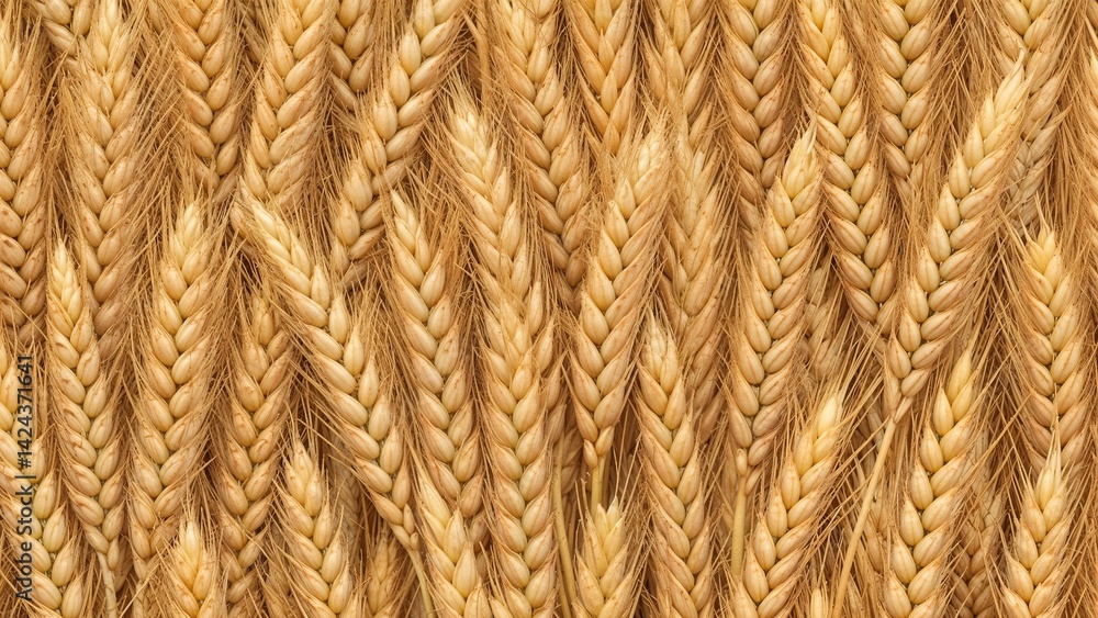 Braided wheat texture in golden hues for agricultural backgrounds