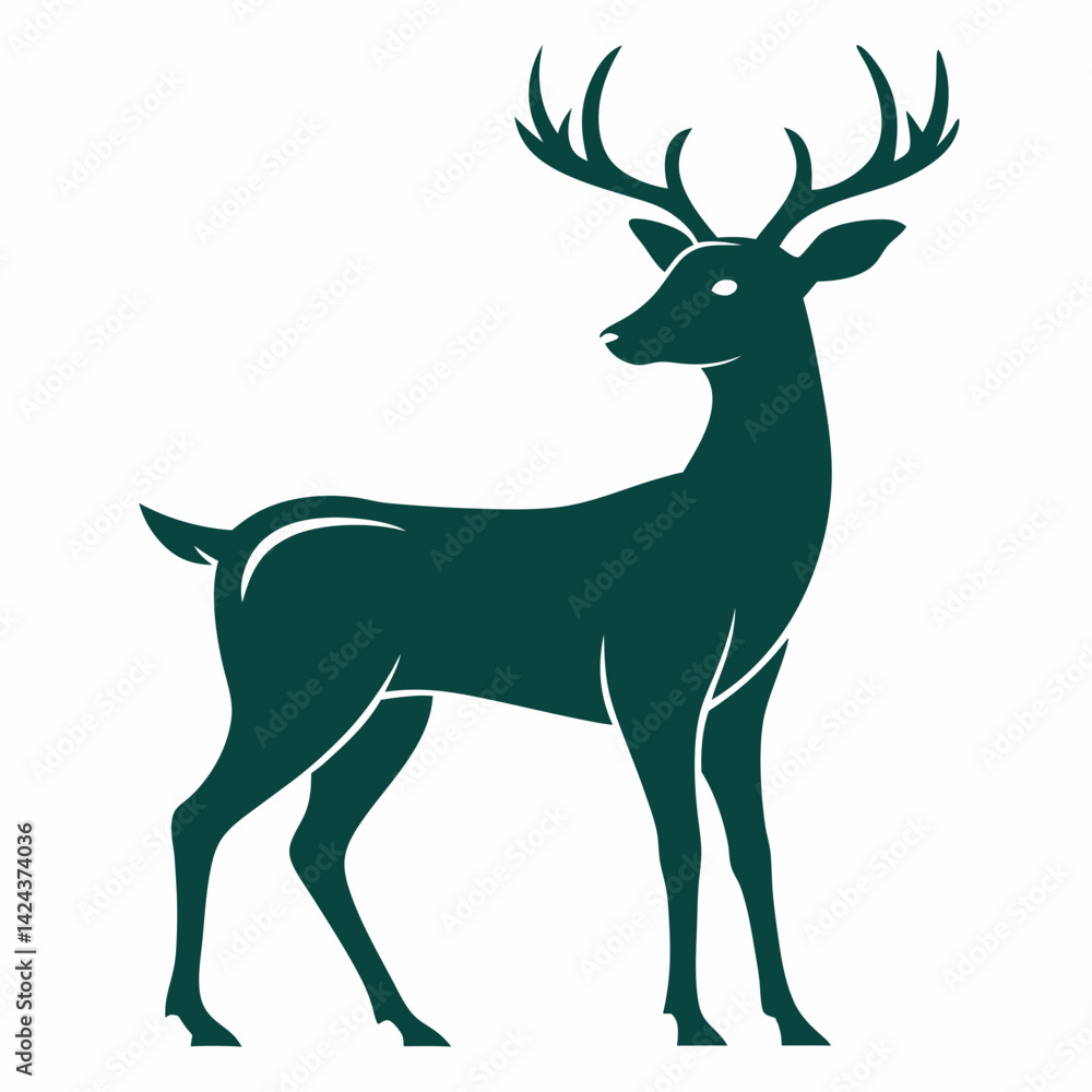 Obraz premium deer silhouette vector