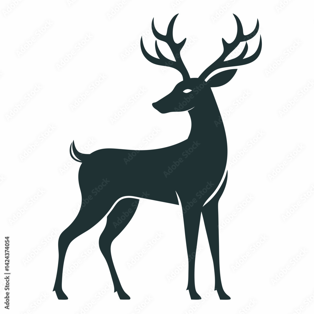 Obraz premium deer silhouette vector