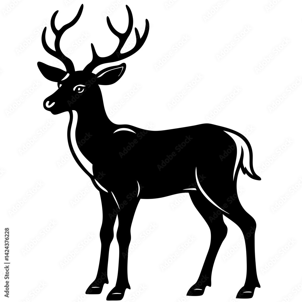 silhouette of deer silhouette of deer