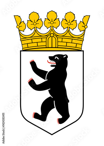 Coat of Arms of Berlin on transparent background. Berlin coat of arms. Berlin flag. Vector illustration.