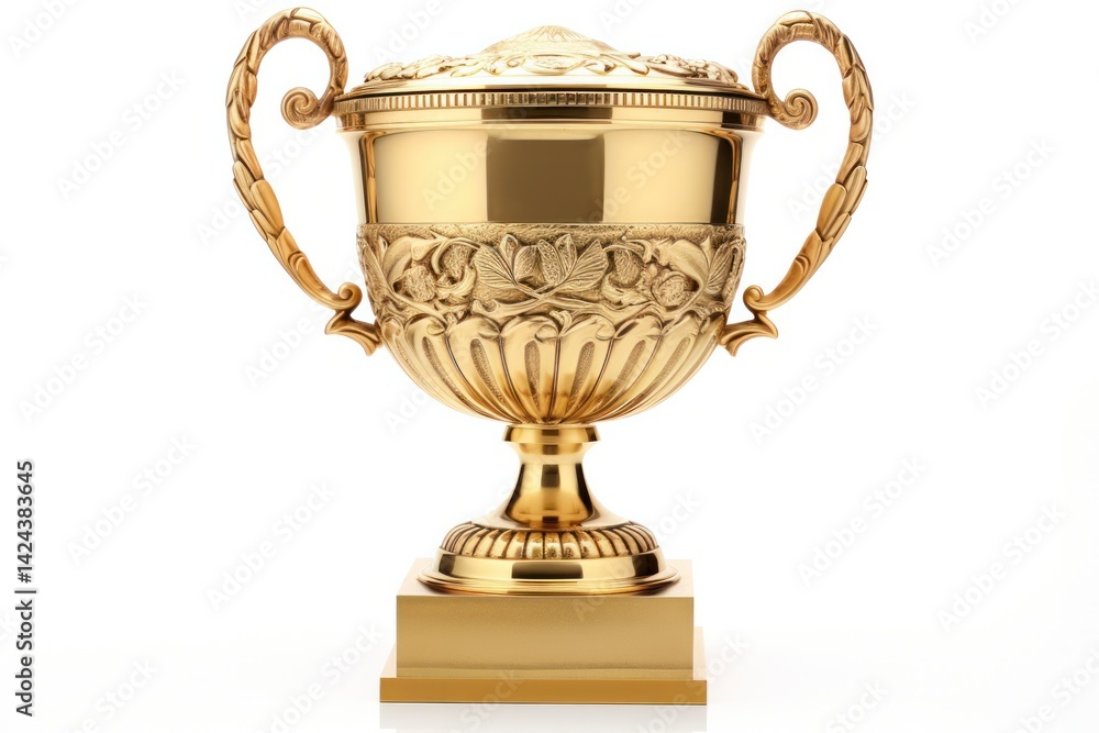 shimmering gold winner cup with ornate decorative features shimmering gold winner cup with ornate decorative features