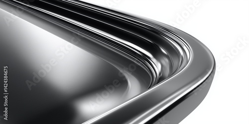 modern and sleek metallic surface with smooth curves