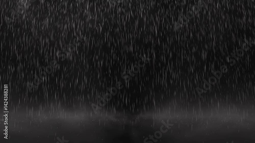 Three different types of torrential rain, realistic special effects, black background