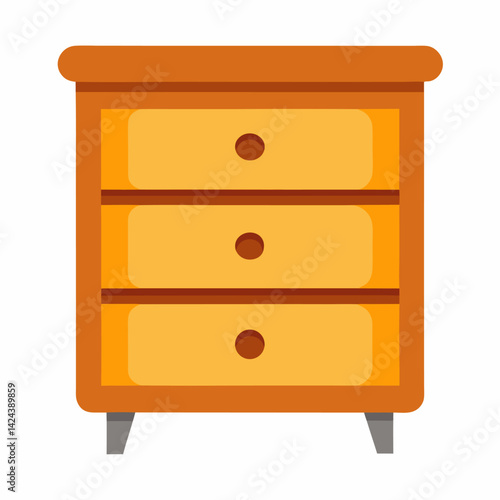 wooden dresser furniture vector icon on white background