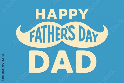 Celebration of Fathers Day With a Decorative Mustache Design and Heartfelt Me...