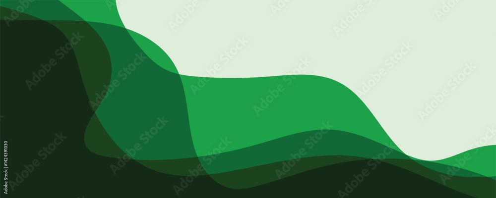 Fototapeta premium abstract green background with waves